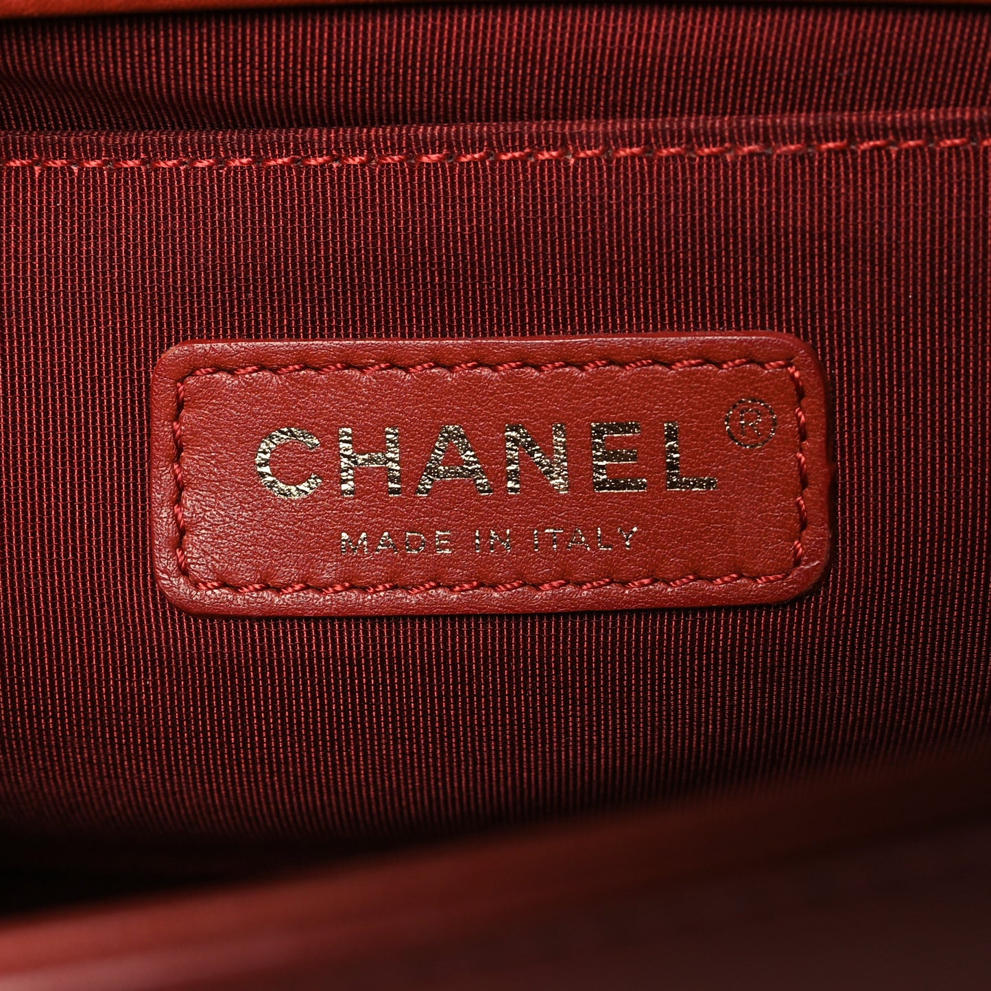 Calfskin Quilted Medium Boy Flap Dark Red