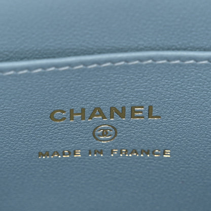 Chanel Lambskin Quilted Rectangular Phone Holder Clutch With Chain Dark Blue 6 of 11