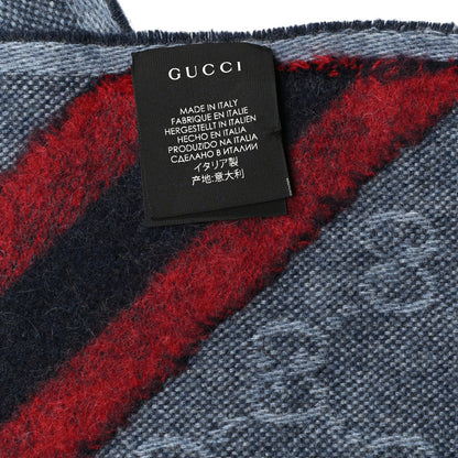 Gucci Wool Alpaca Monogram Web New Nikky Scarf Midnight Blue 8 of 10