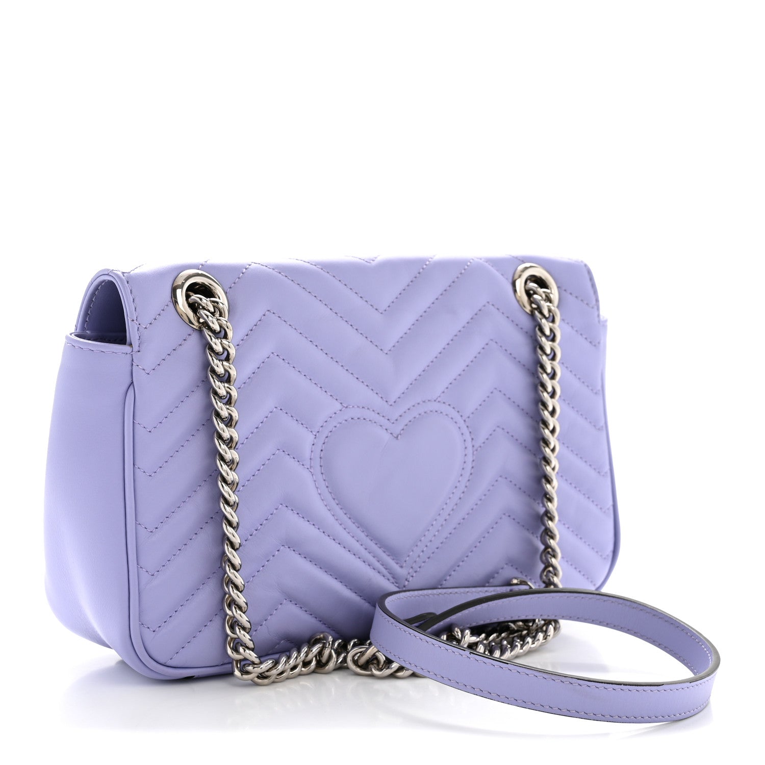 Gucci Calfskin Matelasse Small GG Marmont Shoulder Bag Lapis 3 of 12