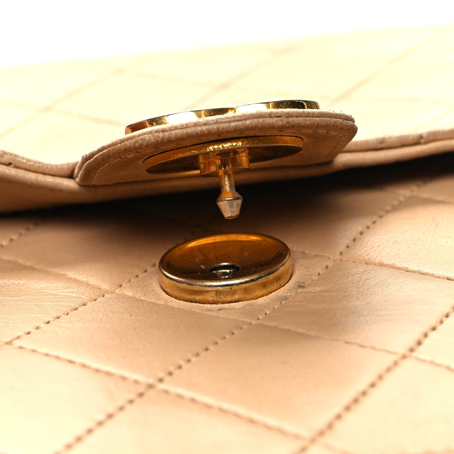 Chanel Lambskin Quilted Small Single Flap Beige Clair 13 of 14