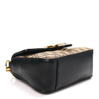 Gucci Monogram Azalea Calfskin Matelasse Diagonal Mini GG Marmont Top Handle Shoulder Bag Beige Ebony Black 4 of 10