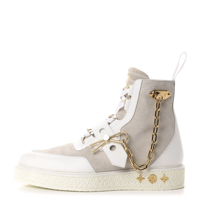 Louis Vuitton Calfskin Suede Mens Creeper Ankle Boots 7 White 1 of 10