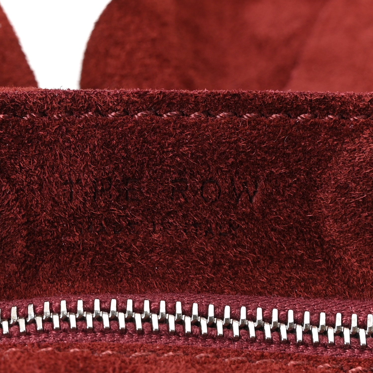The Row Suede Bindle Bag Burgundy 5 of 8