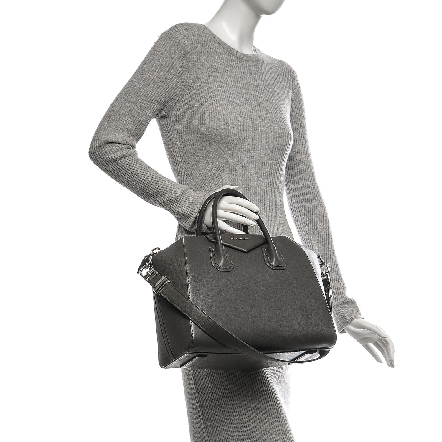 Givenchy Sugar Goatskin Medium Antigona Dark Grey 2 of 6