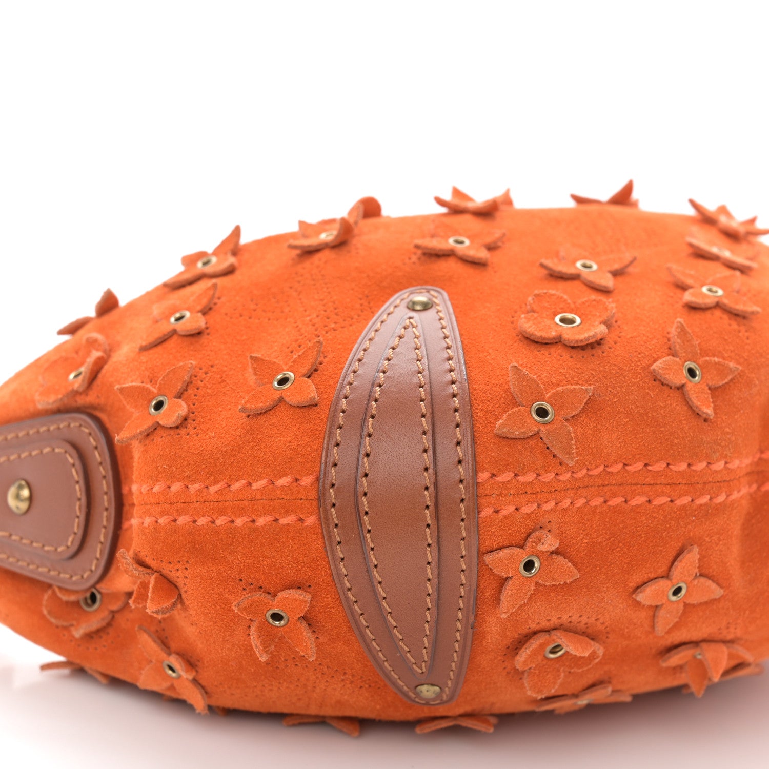 Louis Vuitton Suede Mahina Fleurs Onatah PM Orange 8 of 9