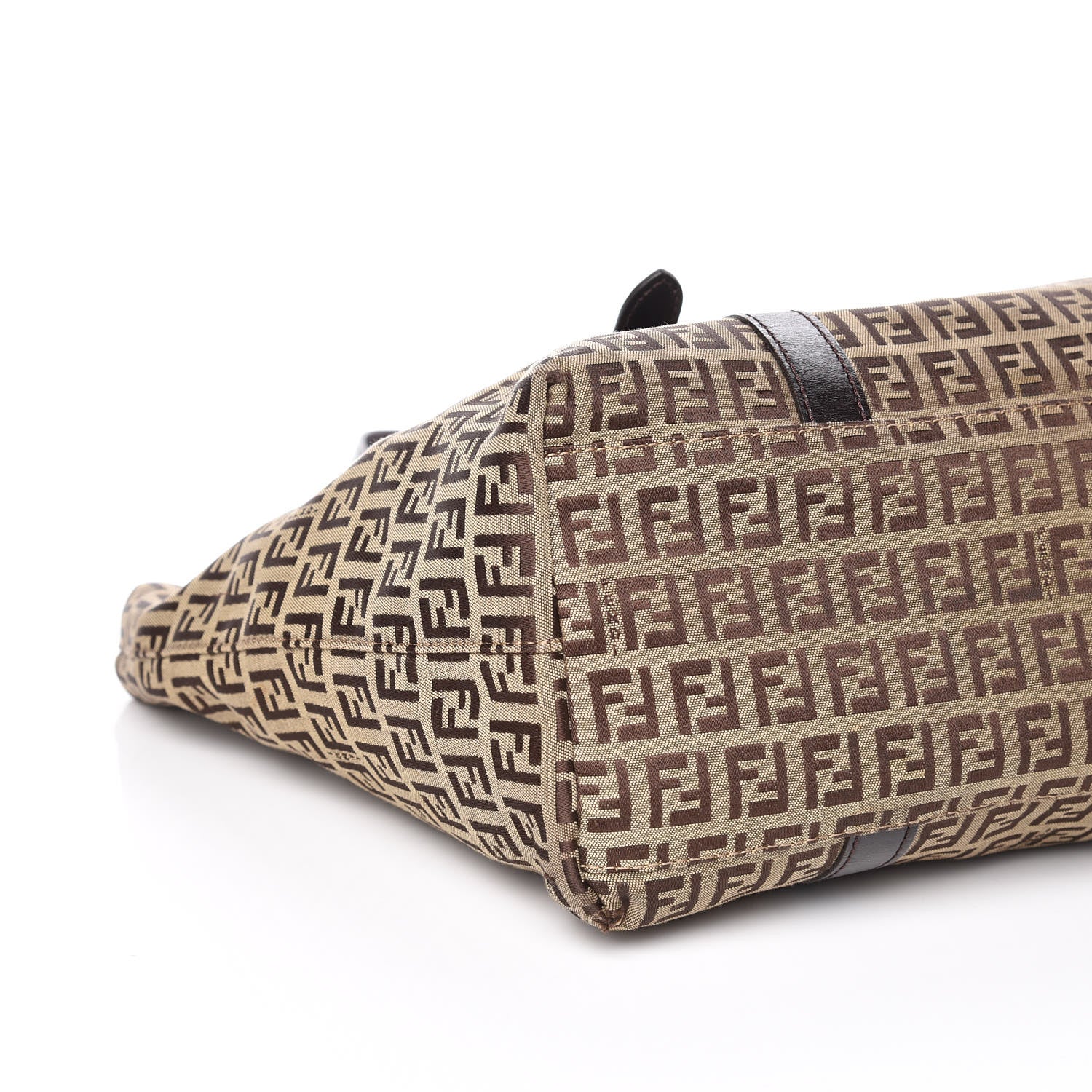 Fendi Zucchino Charm Large Shopper Tote Tobacco 5 of 11