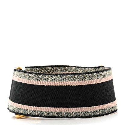 Christian Dior Canvas Embroidered Shoulder Strap Rose Multicolor 2 of 6