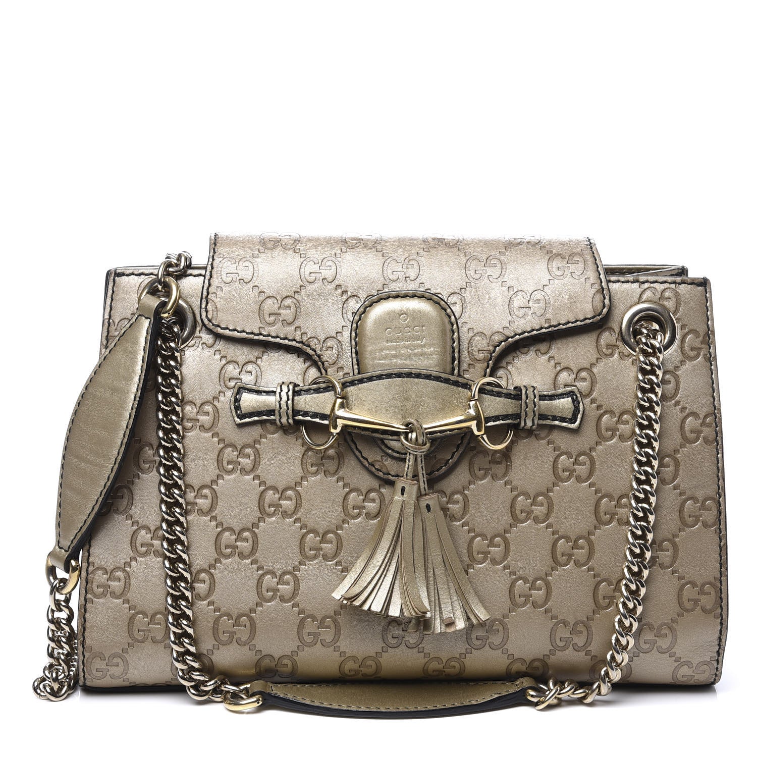 Gucci Guccissima Small Emily Shoulder Bag Gold 1 of 11