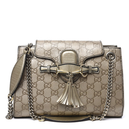 Gucci Guccissima Small Emily Shoulder Bag Gold 1 of 11