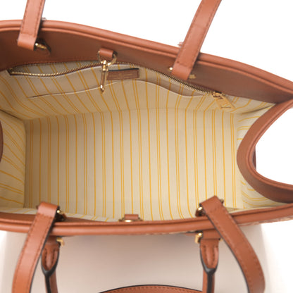 Louis Vuitton Raffia Calfskin Monogram Giant Onthego MM Tan 5 of 10
