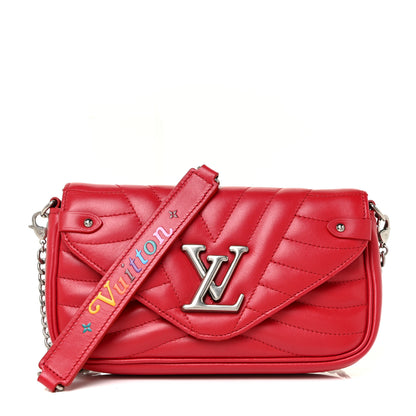 Louis Vuitton Calfskin New Wave Chain Pochette Scarlet 1 of 12