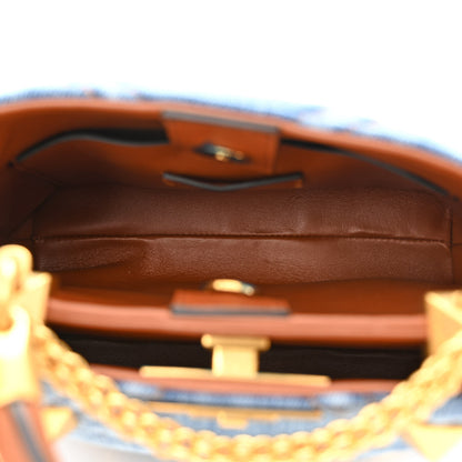 Valentino Garavani Denim Small Roman Stud The Handle Bag Light Denim Selleria 5 of 10