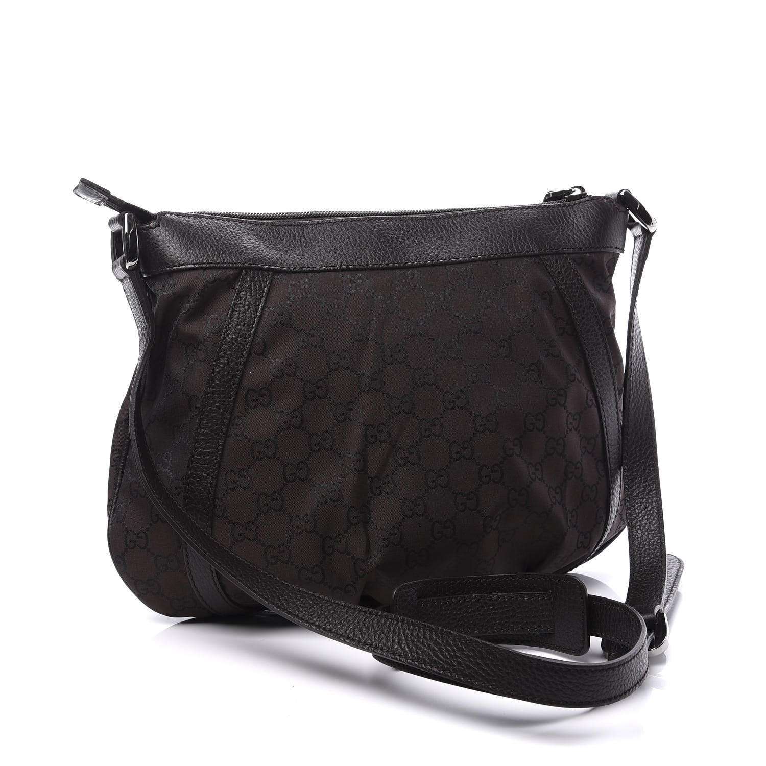 Gucci Nylon Monogram Small D Silver Ring Messenger Brown 2 of 10