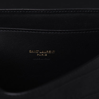 Saint Laurent Crocodile Embossed Monogram Nubuck Medium Kaia Satchel Black 7 of 12