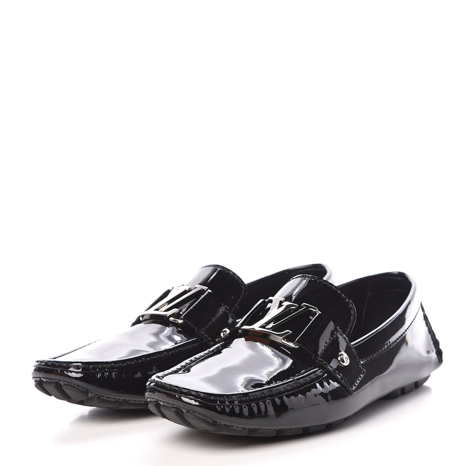 Louis Vuitton Patent Monte Carlo Loafers 7 Black 3 of 9