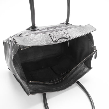 Celine Drummed Calfskin Shoulder Luggage Black 5 of 14
