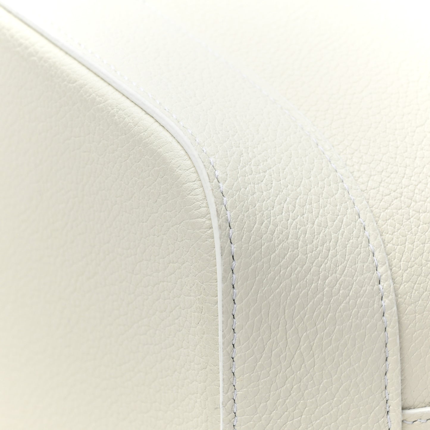 Grained Calfskin Small Cuir Triomphe Bucket Bag White