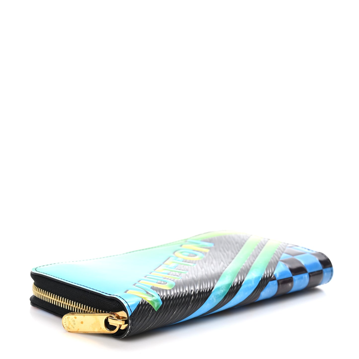 Epi Damier Race Zippy Wallet Blue Vert