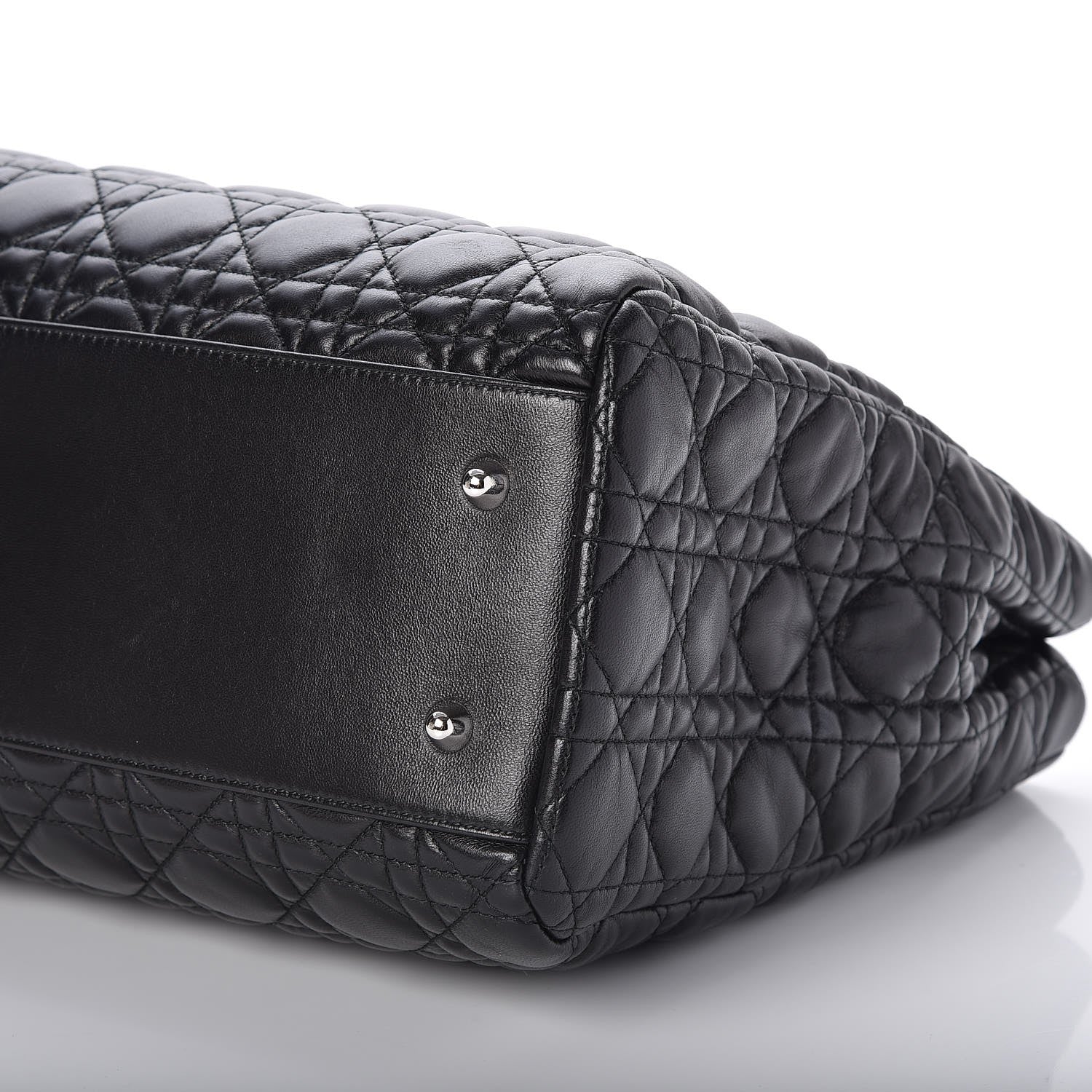 Christian Dior Lambskin Cannage Large Dior Soft Shopping Tote Black 9 of 9