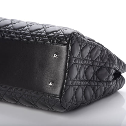 Christian Dior Lambskin Cannage Large Dior Soft Shopping Tote Black 9 of 9