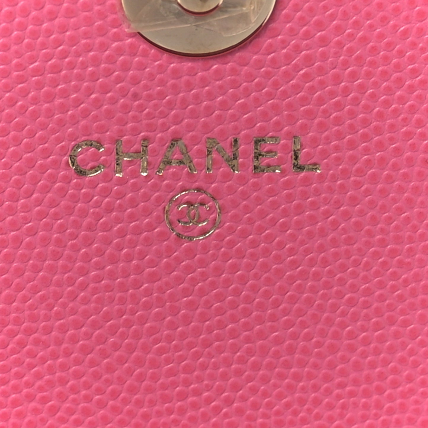 Caviar Quilted Square Wallet On Chain WOC Pink