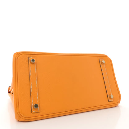 Hermes Epsom Candy Birkin 30 Jaune D'Or Feu 4 of 11
