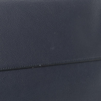 Saint Laurent Calfskin Shopping Tote Navy 6 of 7