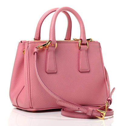 Prada Saffiano Lux Micro Galleria Double Zip Tote Petalo 2 of 4