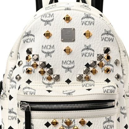 MCM Visetos Studded Small Stark M Backpack White 7 of 9