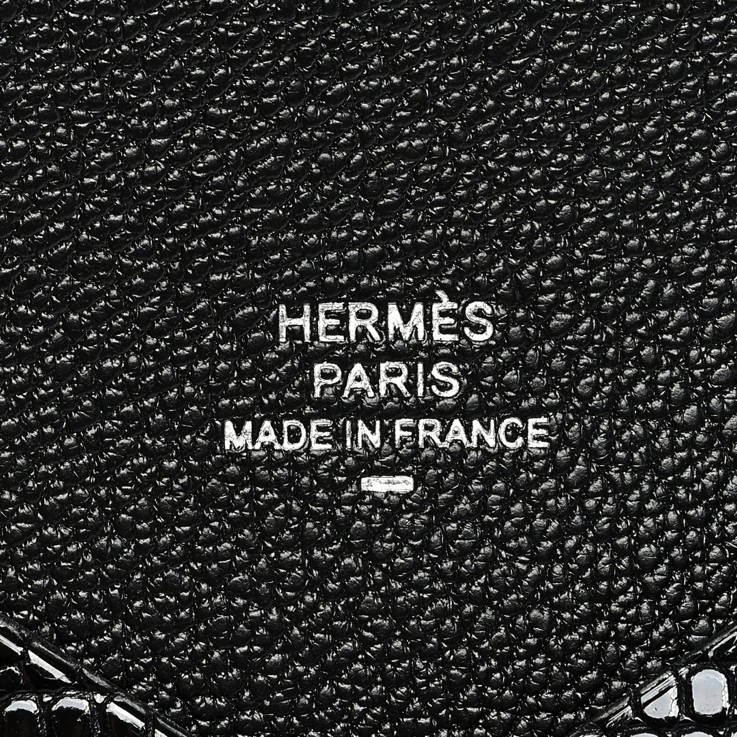 Hermes Lizard Calvi Card Case Black 6 of 6