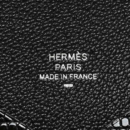 Hermes Lizard Calvi Card Case Black 6 of 6
