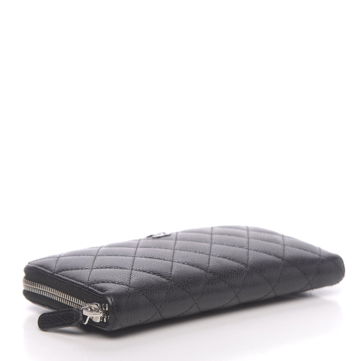 Caviar Quilted Large Gusset Zip Around Wallet Black
