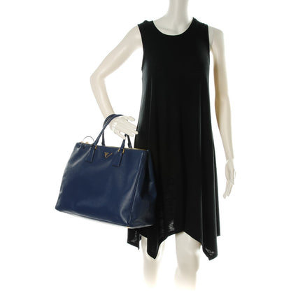 Prada Saffiano Lux Extra Large Galleria Double Zip Tote Bluette 2 of 10