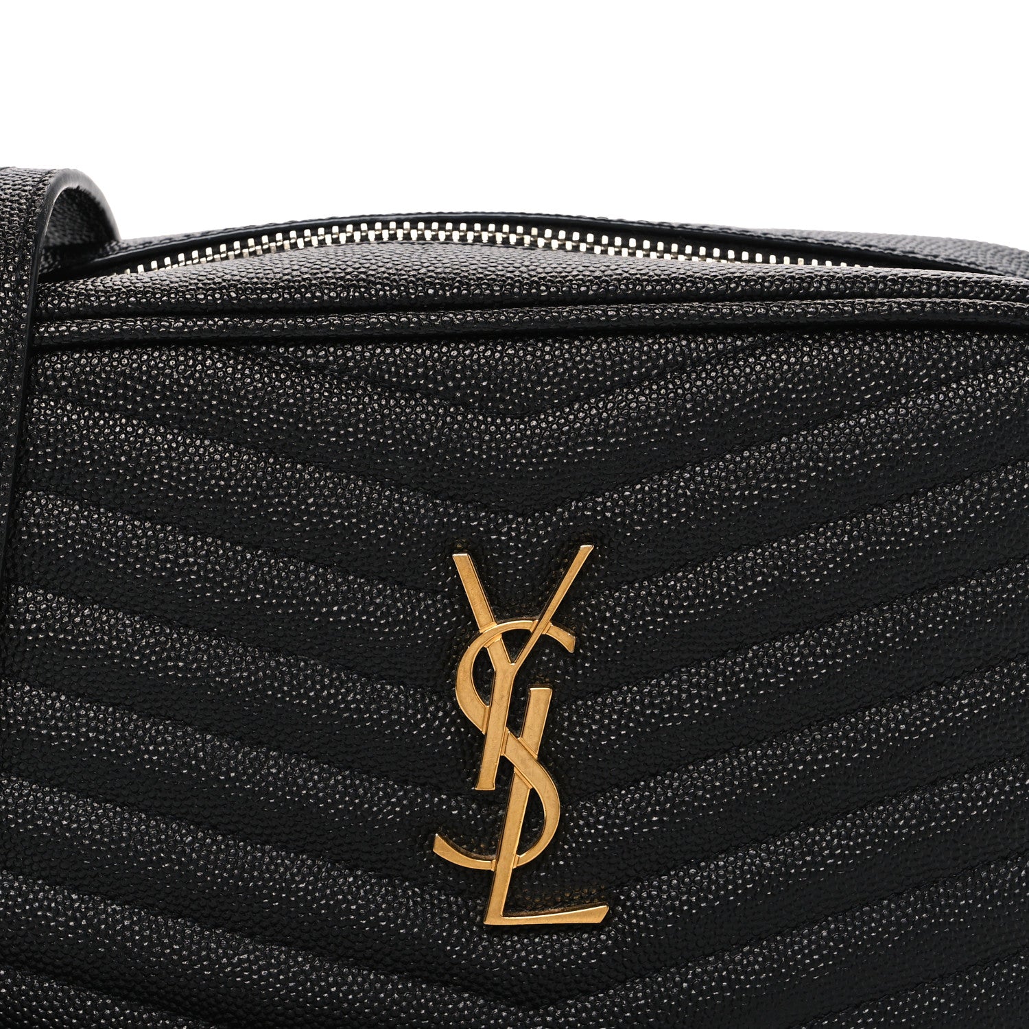 Saint Laurent Grain De Poudre Matelasse Monogram Mini Lou Camera Bag Black 7 of 9