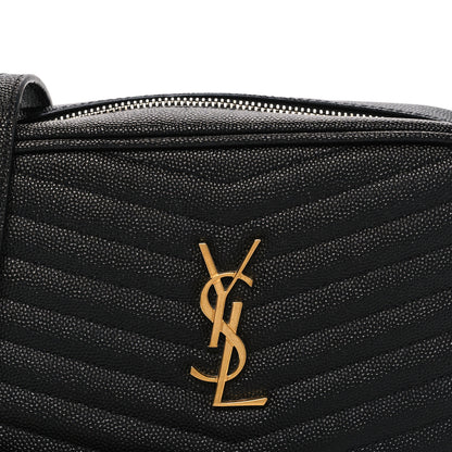 Saint Laurent Grain De Poudre Matelasse Monogram Mini Lou Camera Bag Black 7 of 9
