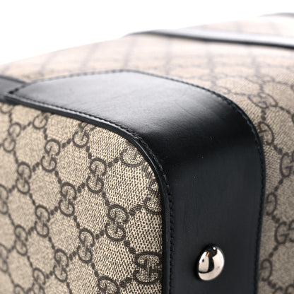 Gucci GG Supreme Monogram Selleria Calfskin Medium Duffle Beige Ebony Black 10 of 11