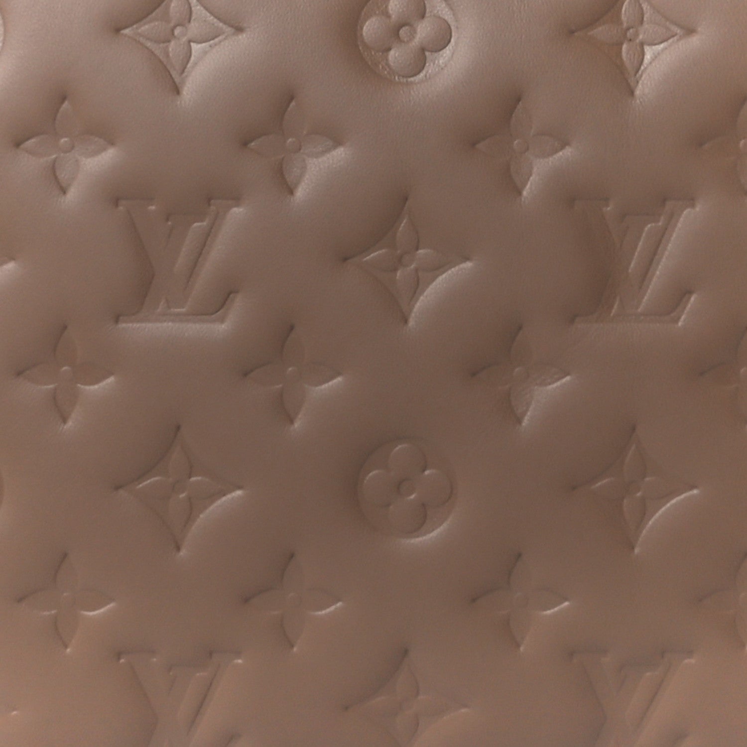 Louis Vuitton Lambskin Embossed Monogram Coussin MM Taupe 7 of 9
