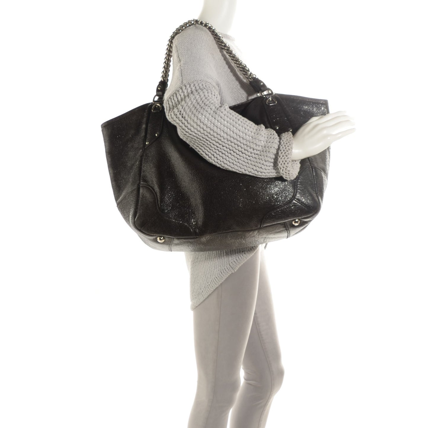 Cervo Lux Chain Shoulder Bag Ebano