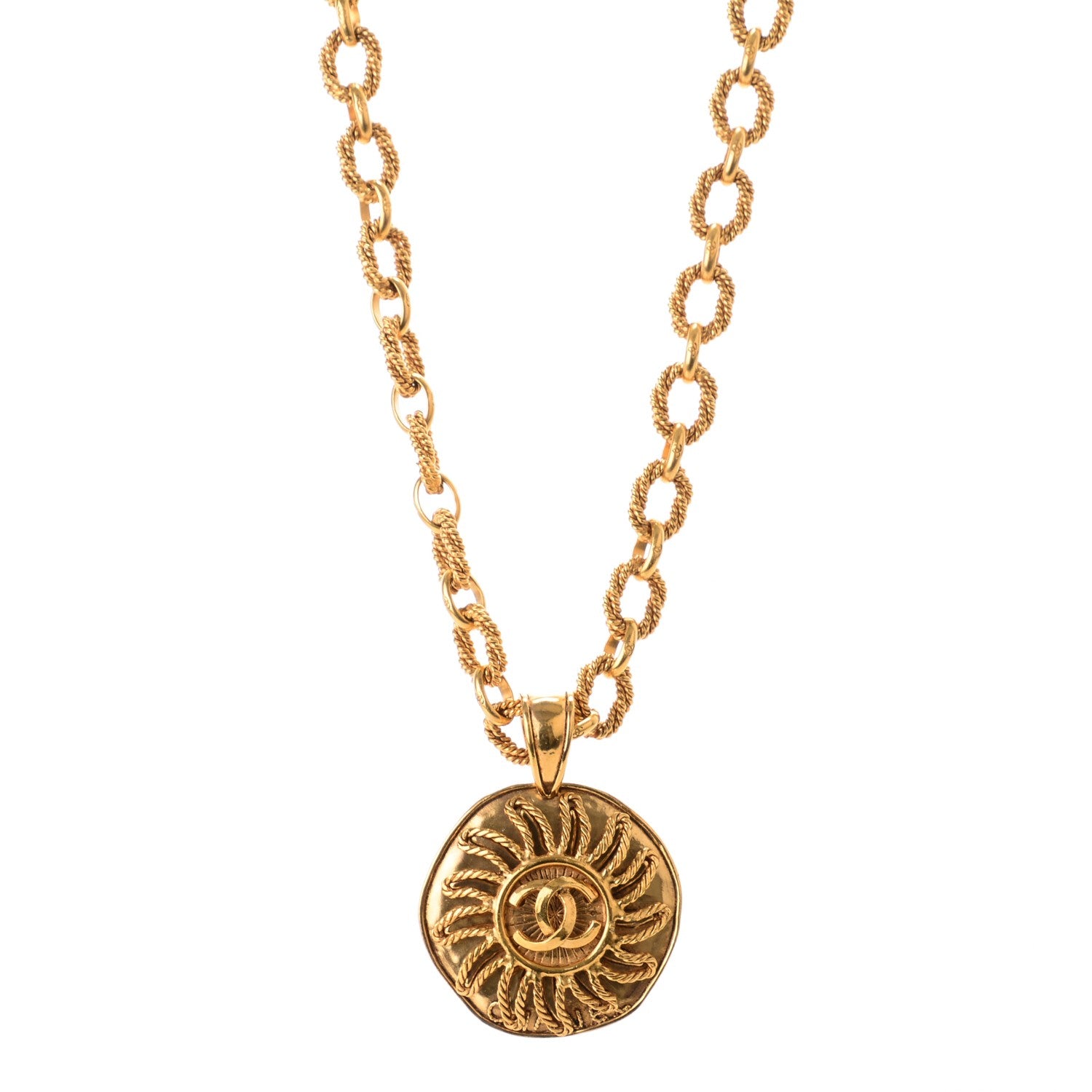 Chanel CC Pendant Necklace Gold 1 of 5