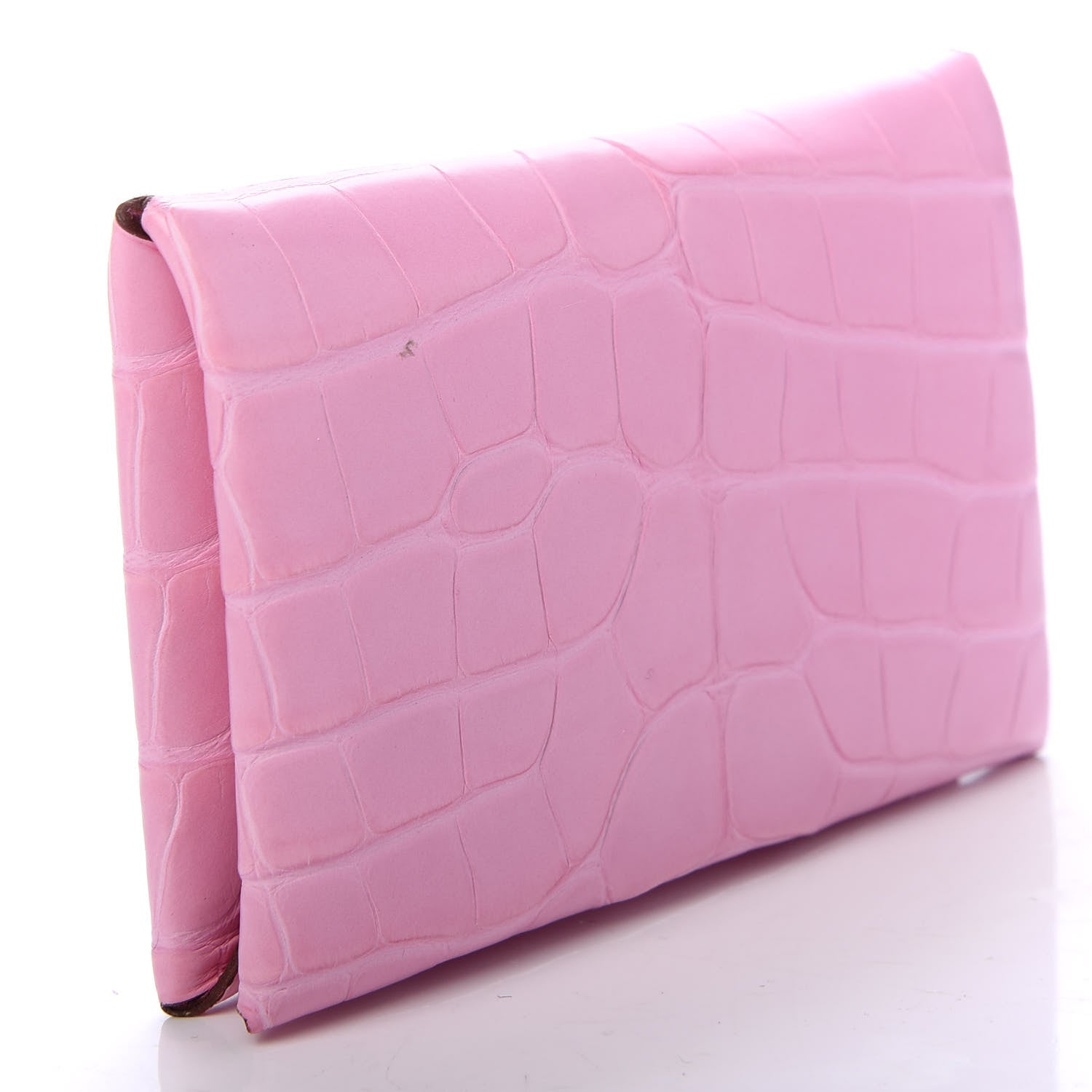 Hermes Matte Alligator Calvi Card Case 5P Pink 3 of 7