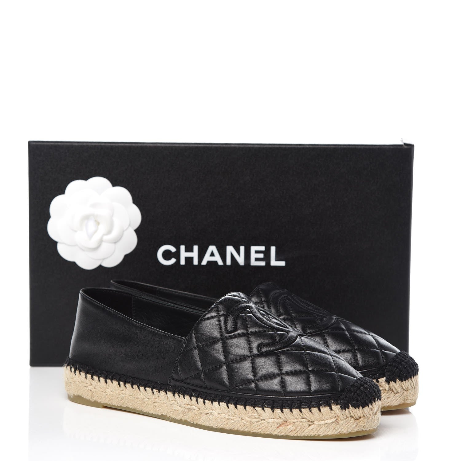 Chanel Lambskin Quilted CC Espadrilles 36 Navy 10 of 10