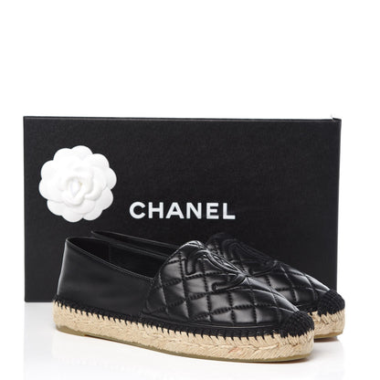Chanel Lambskin Quilted CC Espadrilles 36 Navy 10 of 10