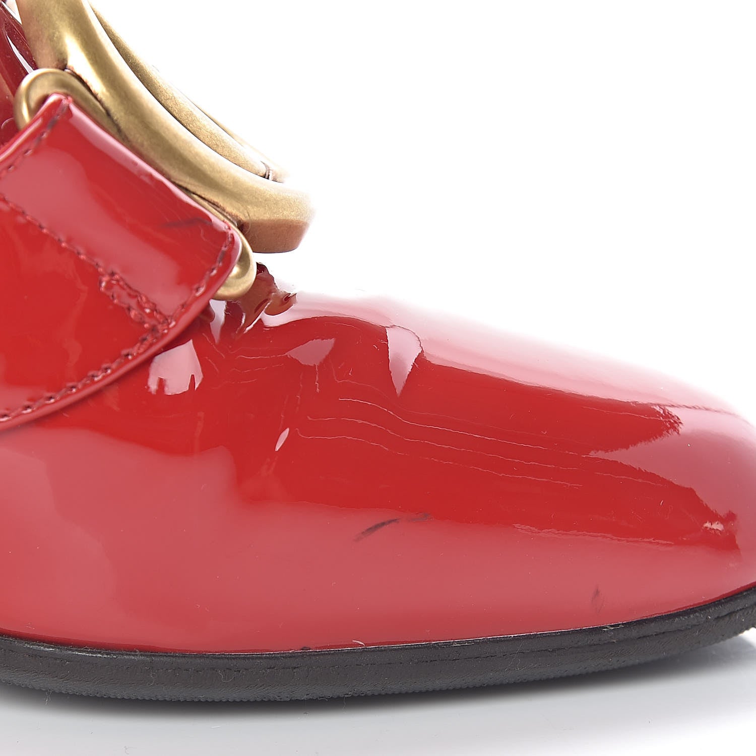 Gucci Vernice GG Victoire 55mm Loafer Pumps 36.5 Hibiscus Red 11 of 11
