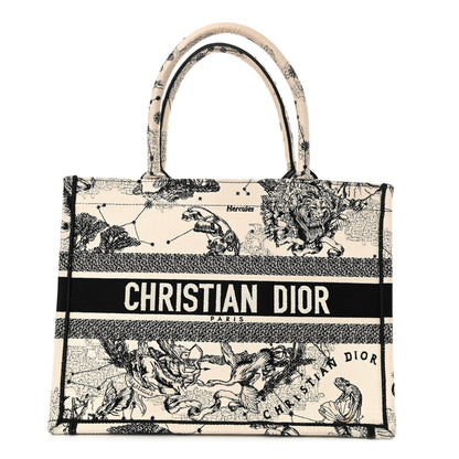 Christian Dior Canvas Zodiac Toile De Jouy Embroidered Medium Book Tote Latte 1 of 10