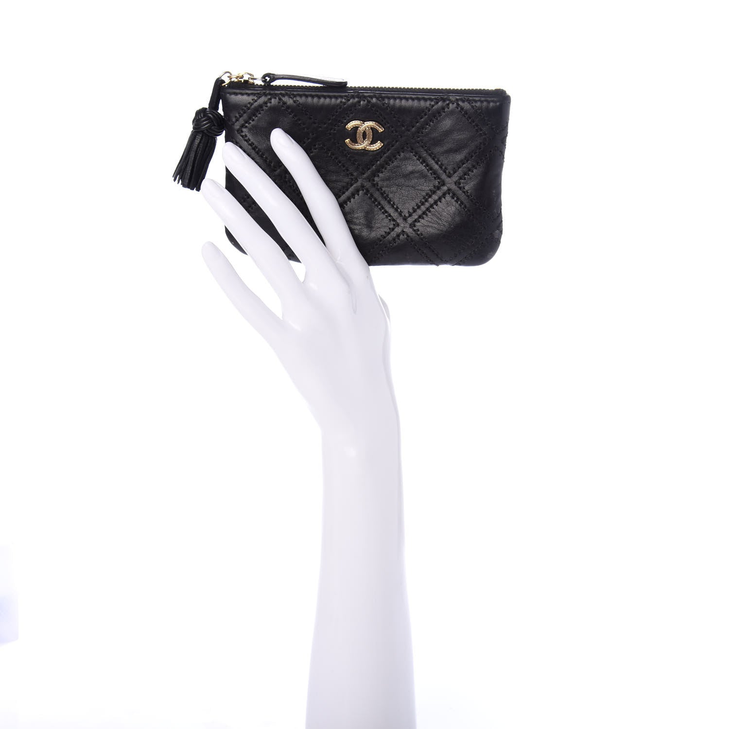 Chanel Lambskin Stitched Small Cosmetic Case Black 2 of 6
