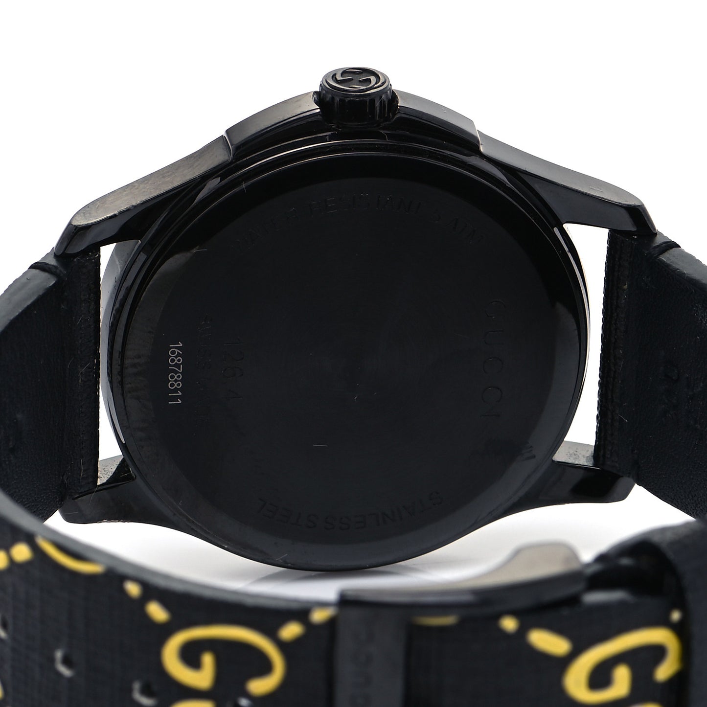 PVD Stainless Steel Canvas 38mm G-Timeless GucciGhost Quartz Watch Black