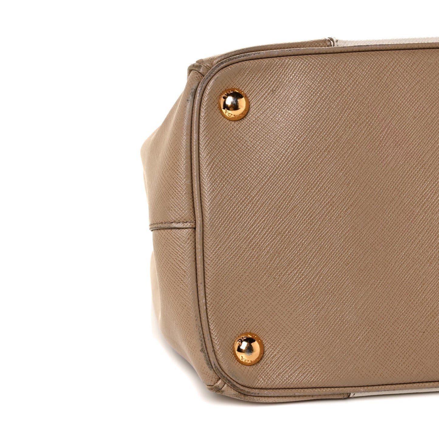 Saffiano Lux Colorblock Medium Galleria Double Zip Tote Pomice Talco