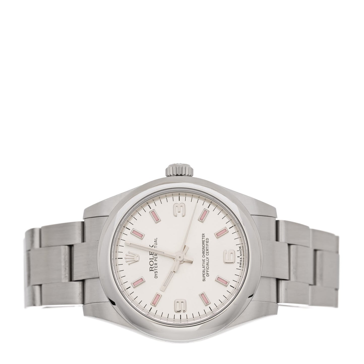 Stainless Steel 31mm Oyster Perpetual Watch Pink Index 177200
