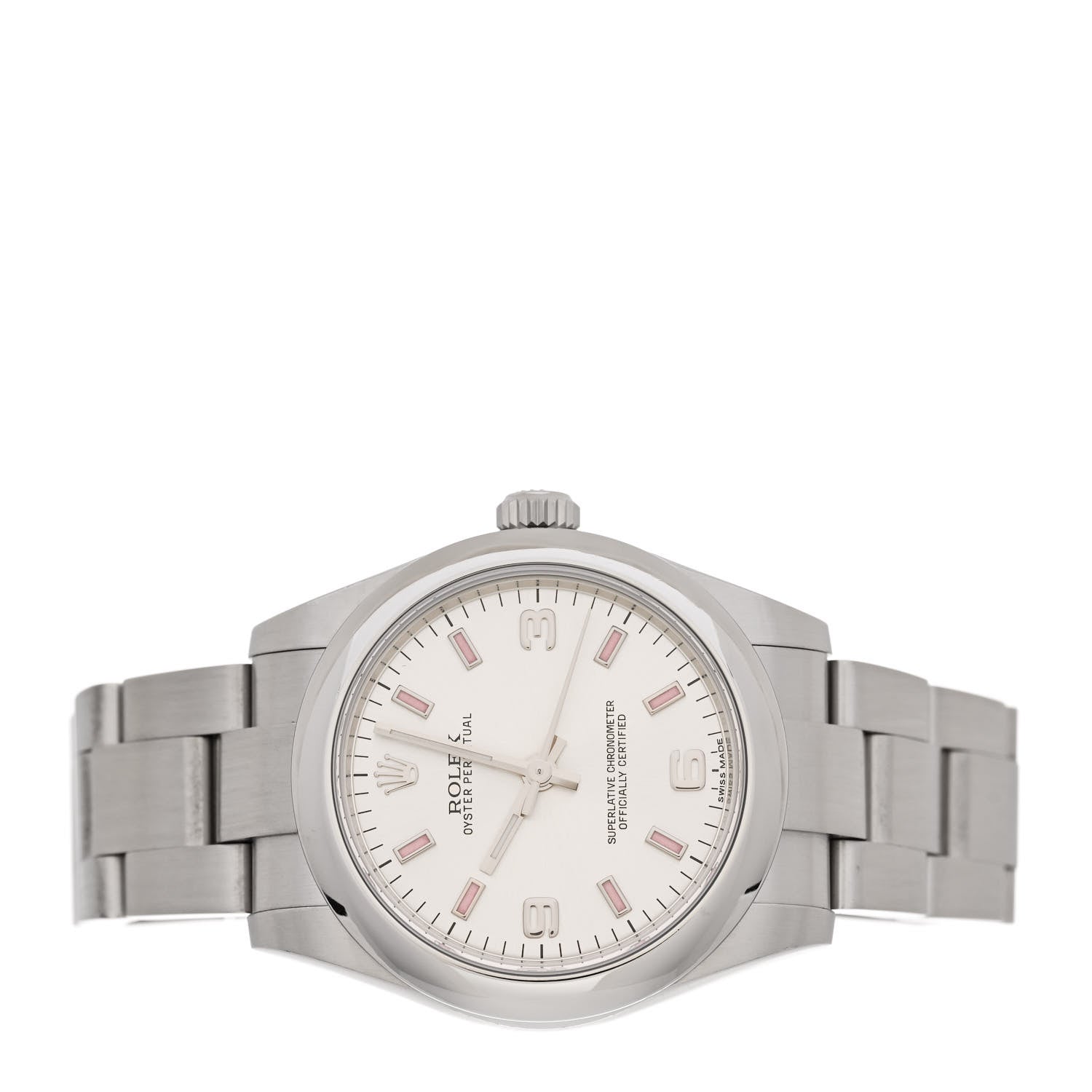 Rolex Stainless Steel 31mm Oyster Perpetual Watch Pink Index 177200 2 of 5